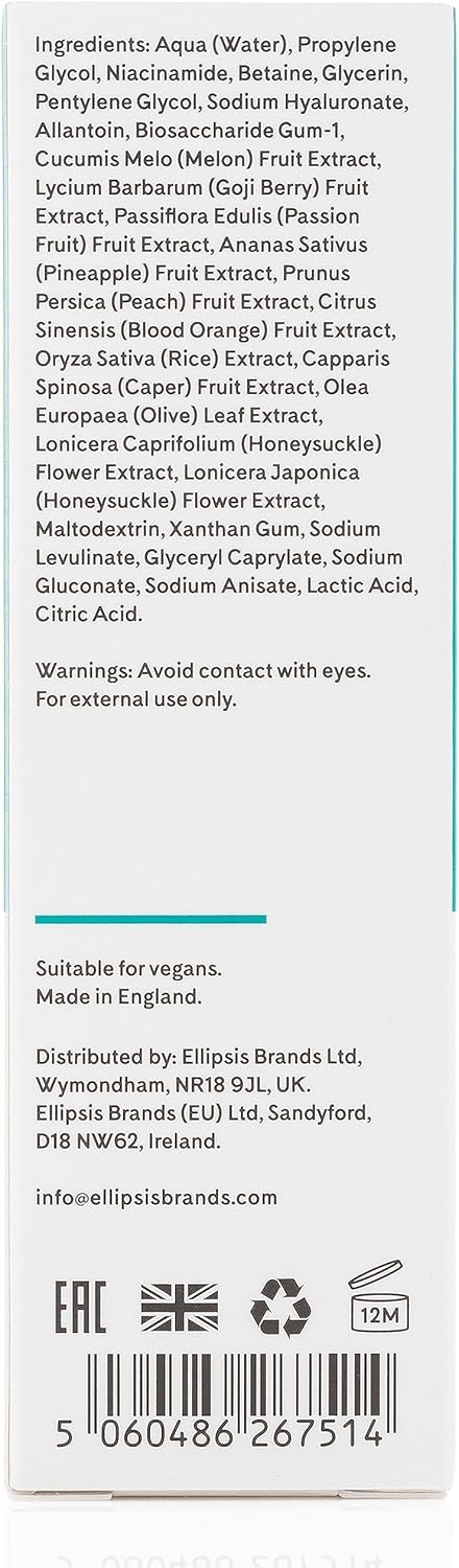Q+A Niacinamide Serum, a signature blend of Pineapple, Passionfruit, Peach, Goji Berry, and Cantaloupe Melon, rich in antioxidants, protects the skin whilst hydrating and balancing, 30ml : Amazon.co.uk: Beauty