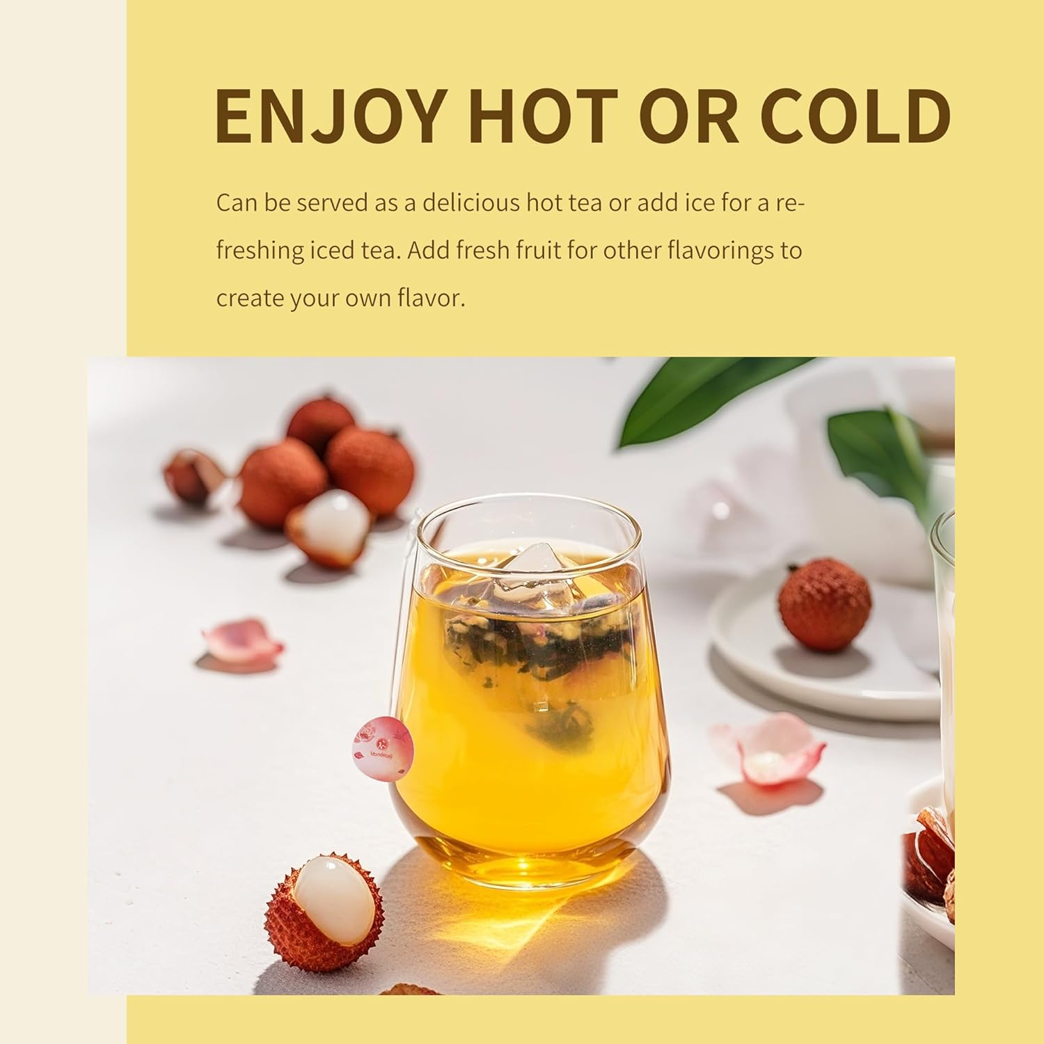 Lychee Black Tea|Nondecay Tea Sampler With 7 Pyramid Tea Infuser Bags - Fruit, Herb And Flower Tea For Cold Brew & Hot Brew, Birthday, Hostess And Co-Worker Fall Gifts