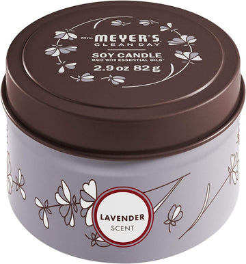 Mrs. Meyer'S Clean Day Soy Tin Candle, 12 Hour Burn Time, Made With Soy Wax And Essential Oils, Lavender, 2.9 Oz