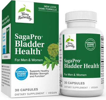 Terry Naturally Sagapro Bladder Health - 30 Capsules - Supports Bladder Strength & Function For Men & Women - Non-Gmo, Vegan, Gluten Free - 30 Servings