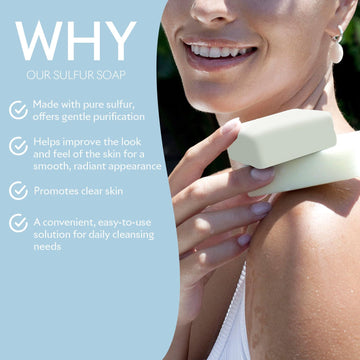 Seacret Sulfur Soap Bar For Face & Body - Nature-Powered Sulfur Cleanser For Radiant Skin, Sulfur Skin Care, Sulfur Bar Soap, Sulfur Soap