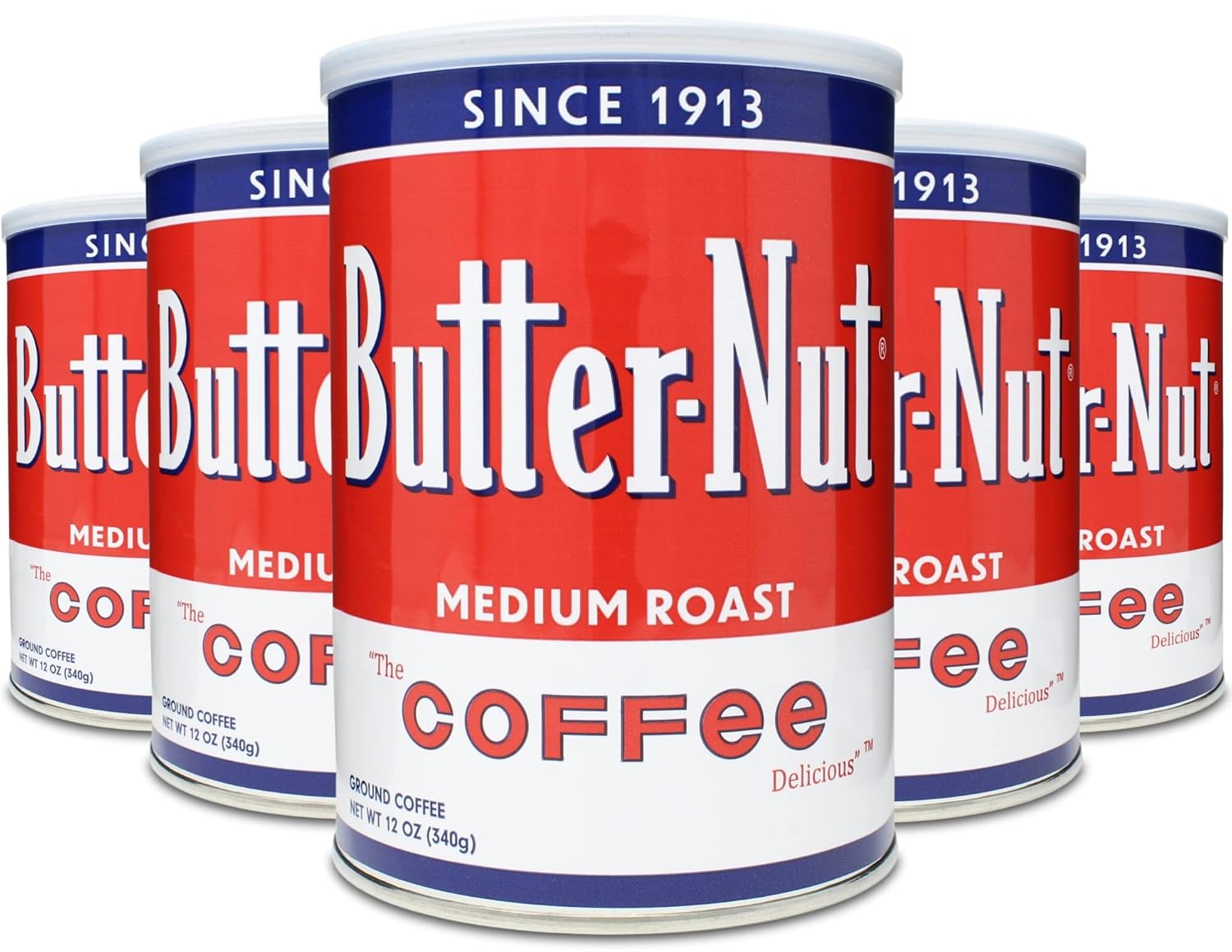 Butter-Nut Original Blend Ground Coffee, Medium Roast, 12 Ounce Steel Can (Pack Of 6)