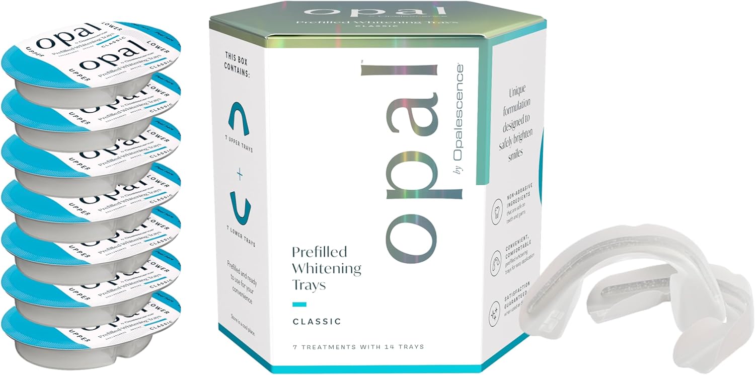 Opal by Opalescence Go - Prefilled Teeth Whitening Trays - Classic - (7 Treatments) - Hydrogen Peroxide - Cool Mint - Made by Ultradent. Op-Tr-Clas-5527-1