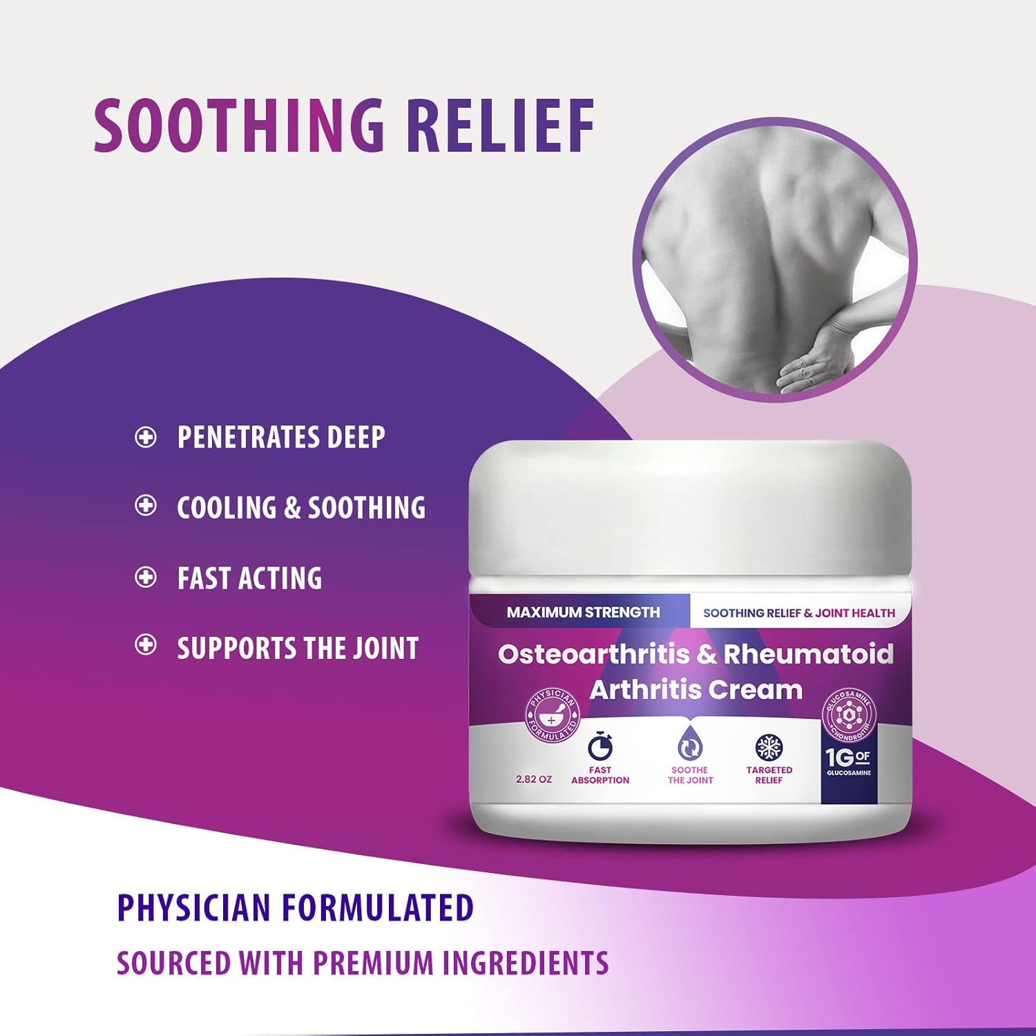 Osteoarthritis And Rhematoid Arthritis Cream By Pmt – Soothing Relief For Your Knees And Hands. Includes 1 Gram Of Glucosamine; Arnica, Arginine, Glucosamine, Aloe - Cooling Relief For Hands And Knees : Health & Household
