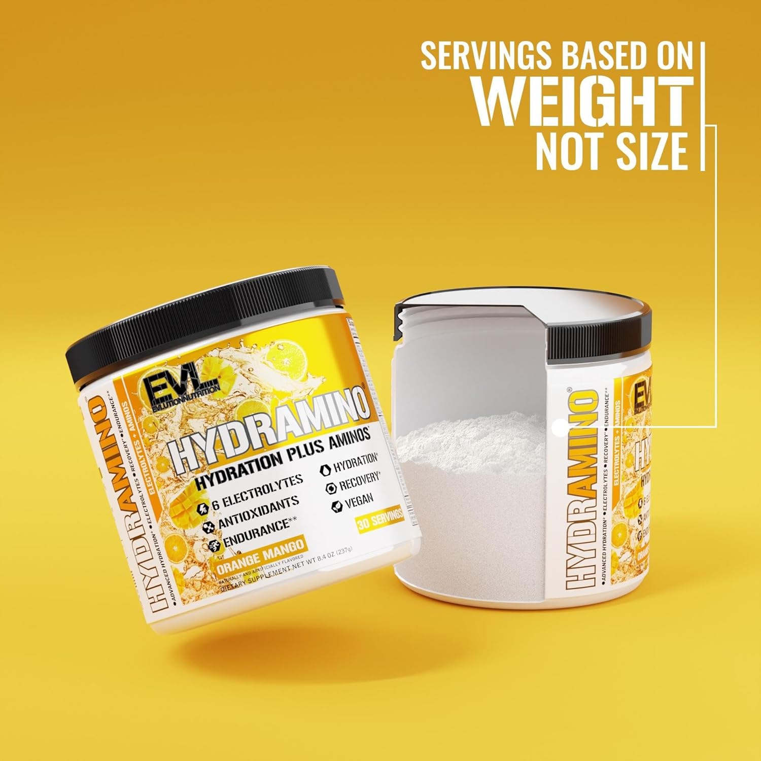 Evlution Nutrition Hydramino Complete Hydration Multiplier, All 6 Electrolytes, Vitamin C & B, Fluid Boosting Aminos, Coconut Water, Endurance, Recovery, Antioxidants, 30 Serve, Fruit Punch : Health & Household