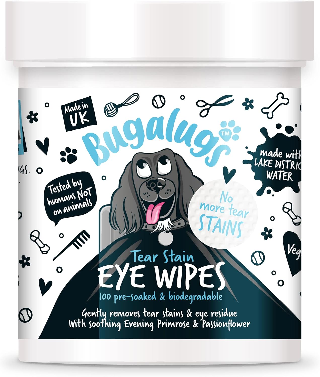Dog Eye Wipes 100 Biodegradable Textured pre-Soaked Dog Wipes. Safe & Easy Cleaning for Dogs - Pet Eye Wipes Remove Tear Stains, Dog Eye Crust & Eye Discharge