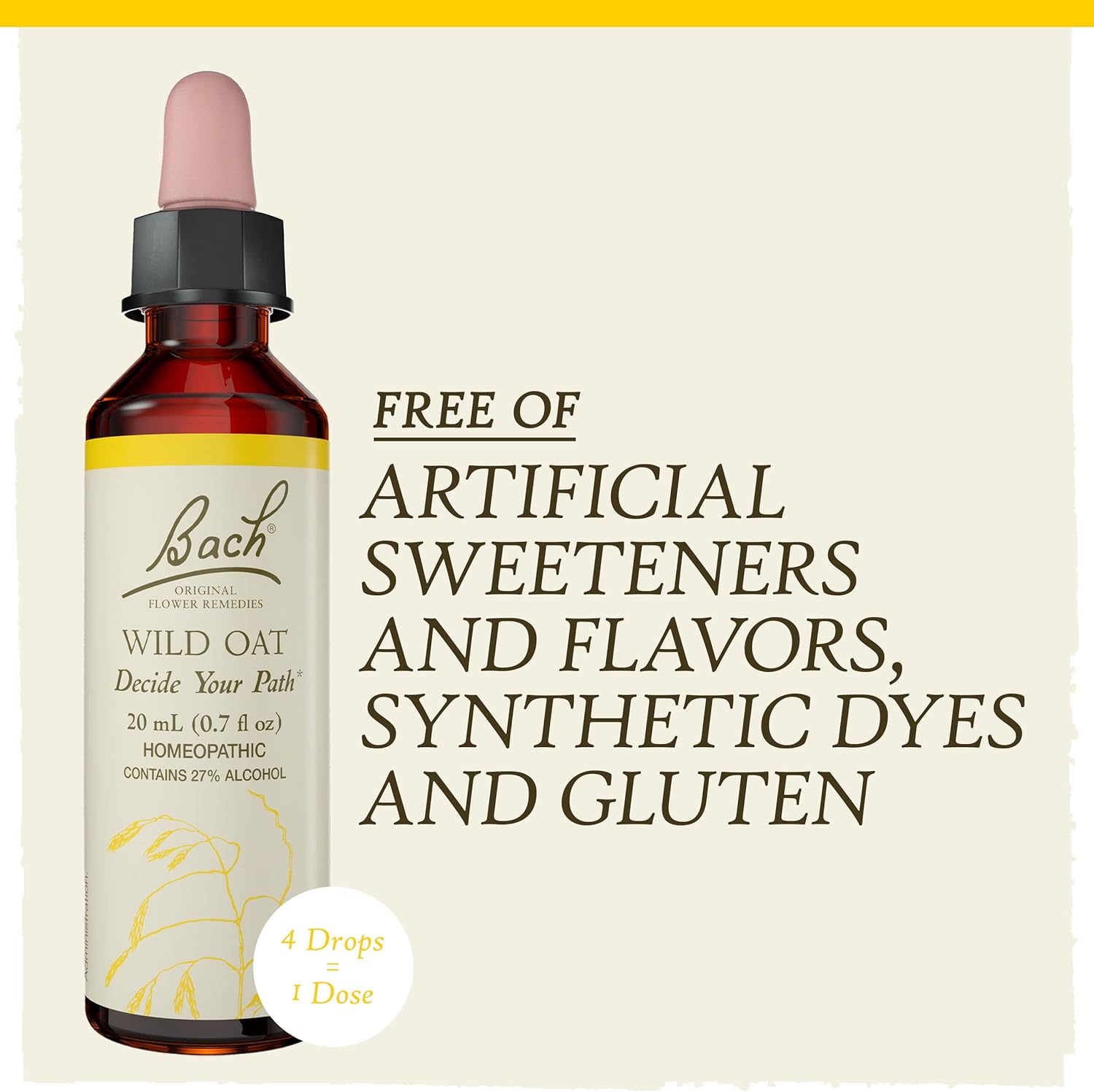 Bach Original Flower Remedies, Wild Oat for Deciding Life's Path, Natural Homeopathic Flower Essence, Holistic Wellness and Stress Relief, Vegan, 20mL Dropper : Health & Household