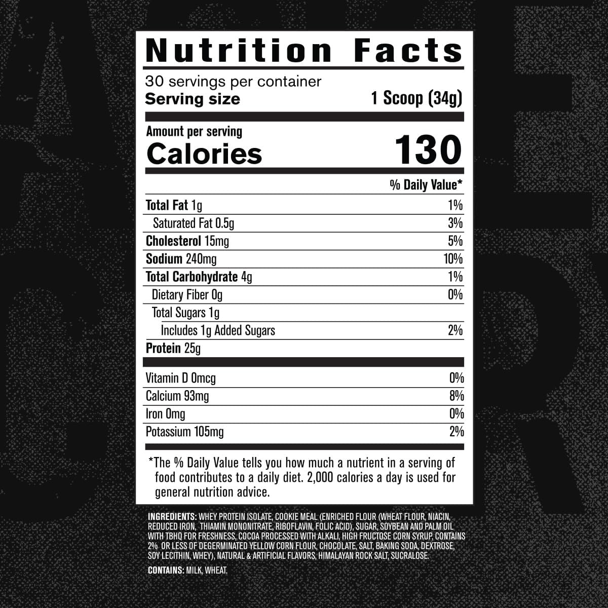 Jacked Factory Authentic ISO Grass Fed Whey Protein Isolate Powder - Low Carb, Non-GMO Muscle Building Protein w/No Fillers, Post Workout Recovery, Cookies & Cream : Health & Household