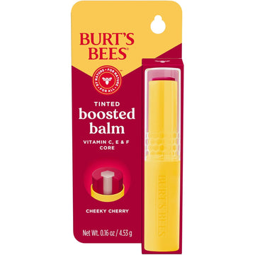Burt’S Bees Tinted Boosted Balm, Misty Mauve, Hydrating Tinted Lip Balm With Vitamin C, E, And F Core, 24 Hour Lip Moisturizer With Responsibly Sourced Beeswax, 100% Natural Origin, 1 Count, 0.16Oz