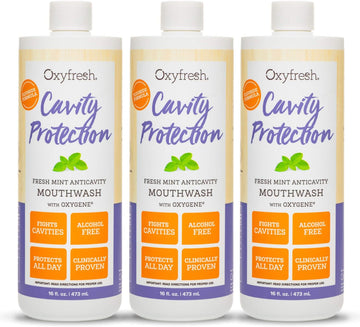 Oxyfresh Cavity Protection Fluoride Mouthwash – Anticavity Mouthwash For Sensitive Teeth – Non-Staining, Kid-Friendly – Lasting Fresh Breath. 3 Pack 16