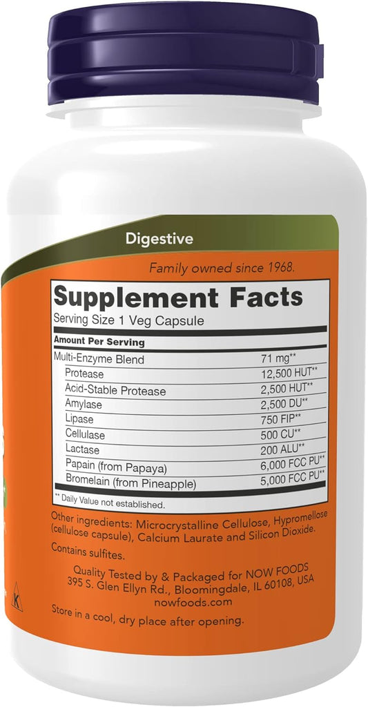 NOW Supplements, Plant Enzymes with Lactase, Protease, Papain and Bromelain, 120 Veg Capsules