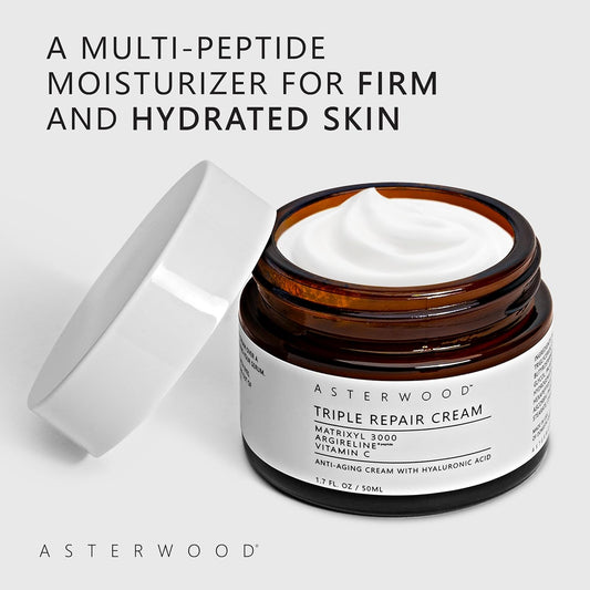 Asterwood Triple Repair Matrixyl 3000 Serum 1 Oz + Triple Repair Moisturizer Face Cream 1.7 Oz