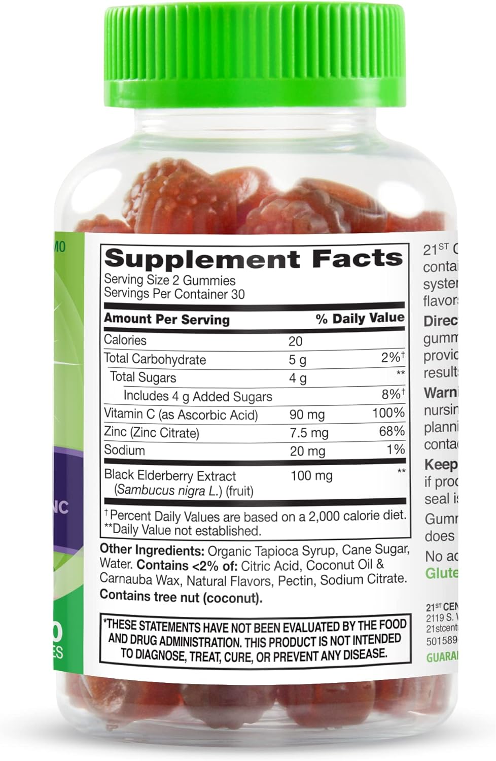 21st Century VitaJoy Sambucus Elderberry Gummies, Berry, 60 Count : Health & Household