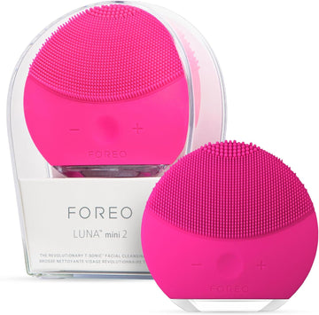 Foreo Luna Mini 2 Facial Cleansing Brush - Travel Accessories - Face Massager Electric - All Skin Types Ultra-Hygienic Skincare - Simple Face Wash - Silicone Electric Face Cleanser - Pearl Pink