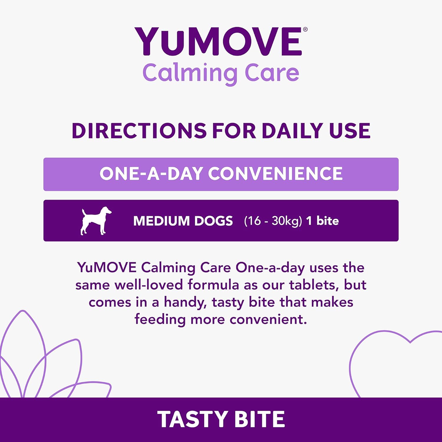 YuMOVE Calming Care One-a-day for Medium Dogs | Previously YuCALM One-A-Day | Calming Supplemnent for Dogs who are Stressed or Nervous |30 Chews - 1 Month Supply | Packaging may vary :Pet Supplies