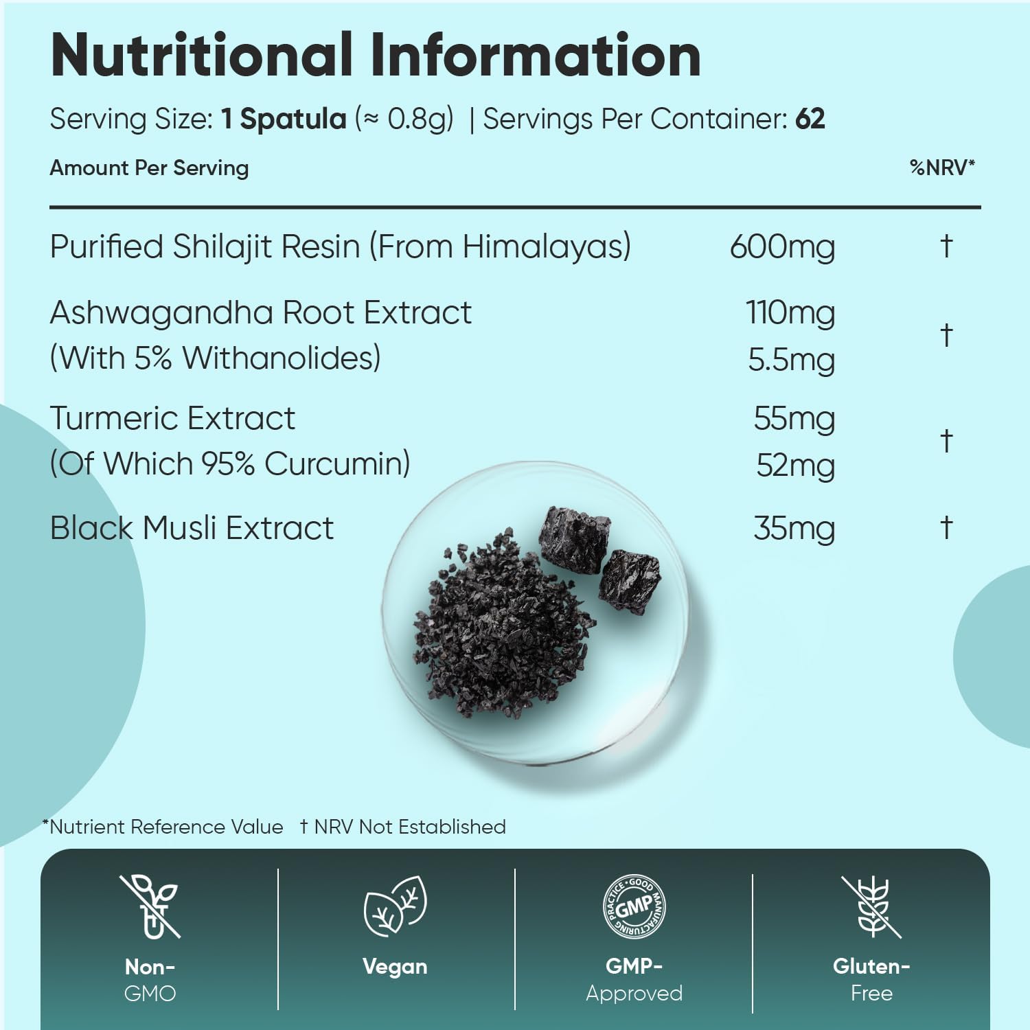 Purified Shilajit Resin Himalayan (50g) | 800mg | Rich in Fulvic Acid (88%) | 3.4% Humic Acid | Turmeric & Ashwagandha Root Extract | 62 Servings : Amazon.co.uk: Health & Personal Care