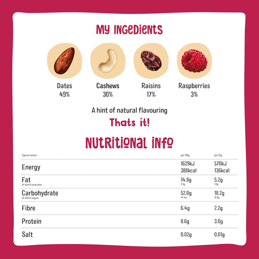 Nakd Cashew Cookie Natural Fruit & Nut Bars - Vegan - Healthy Snack - Gluten Free - 35G X 48 Bars