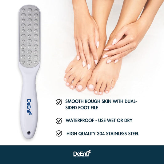 Deenti Metal Foot File, Professional Grade Stainless Steel Foot File, Salon Quality Callus Remover, Lightweight Foot Scrubber, Home Manicure And Pedicure Tools