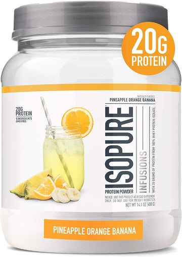 Isopure Protein Powder, Gluten Free, Whey Protein Isolate, Post Workout Recovery Drink Mix, Prime, Infusions- Pineapple Orange Banana, 16 Servings