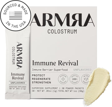 ARMRA Colostrum? Premium Powder, Grass Fed, Gut Health Bloating Immunity Skin & Hair, Contains 400+ Bioactive Nutrients, Potent Bioavailable, Keto, Gluten & Fat Free (Unflavored | 30 Servings)