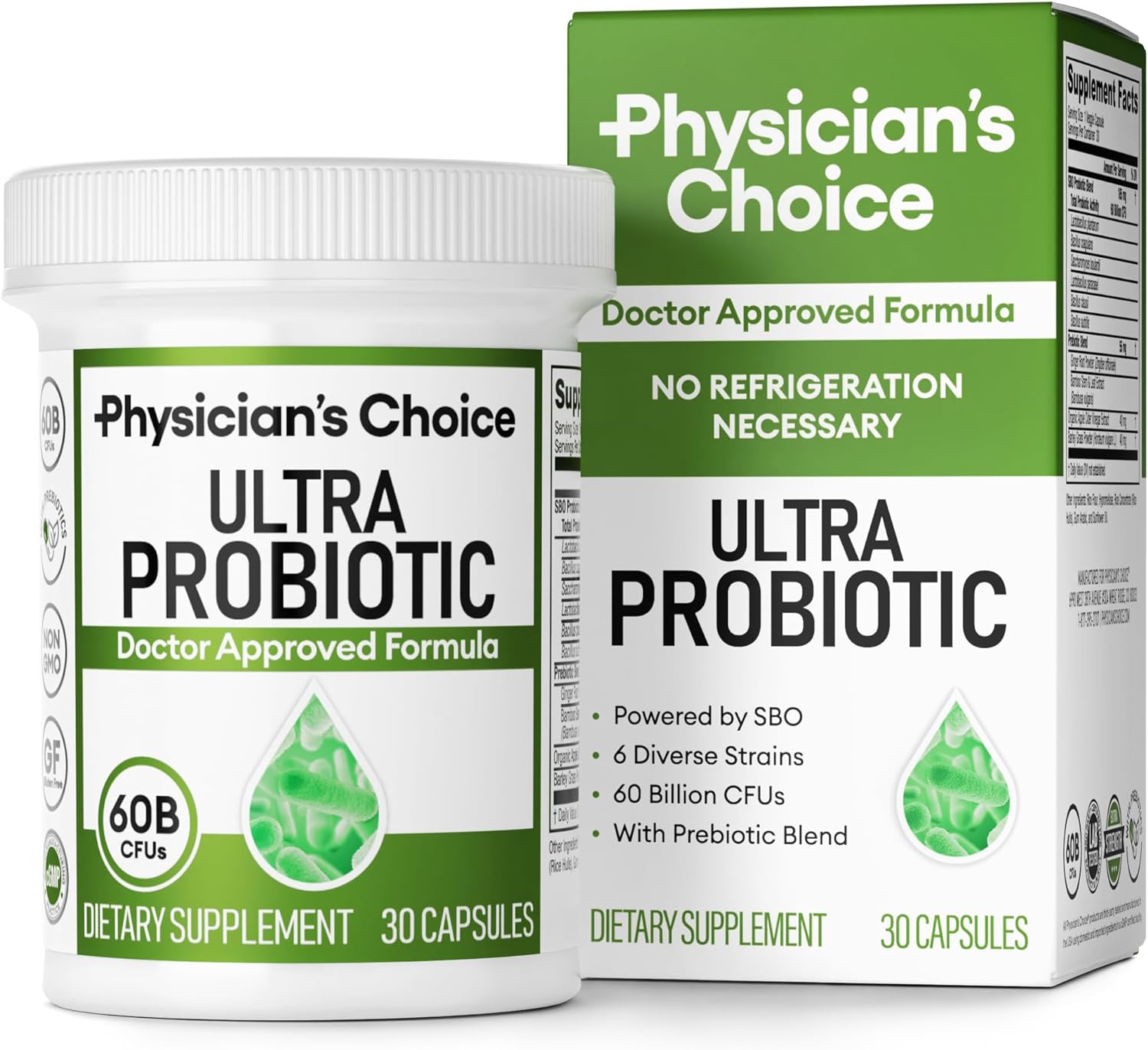 Ultra Probiotic - 60B Sbo Probiotic - 6 Strains - Soil Based - Advanced Probiotic Users - Probiotics For Women & Men - Digestive Health - Supports Occasional Constipation, Gas & Bloating
