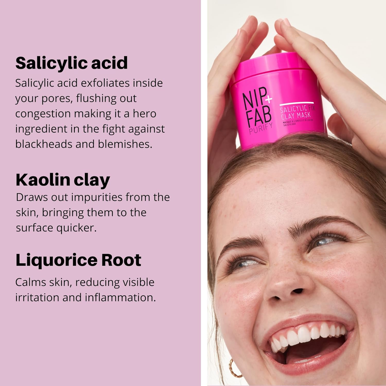 Nip + Fab Salicylic Fix Face Clay Mask 170 ml, Pink Clay Mask for Congested Skin, Deeply Cleanses the Skin, Unblocks Clogged Pores, Removes Toxins and Impurities : Amazon.co.uk: Beauty