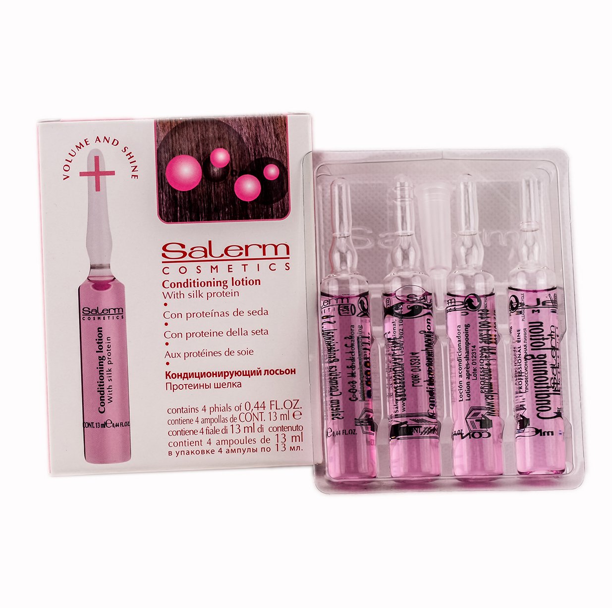 Salerm Cosmetics Conditioner Lotion For Volume & Shine Treatment - 4 Vial X 0.44 Oz : Beauty & Personal Care