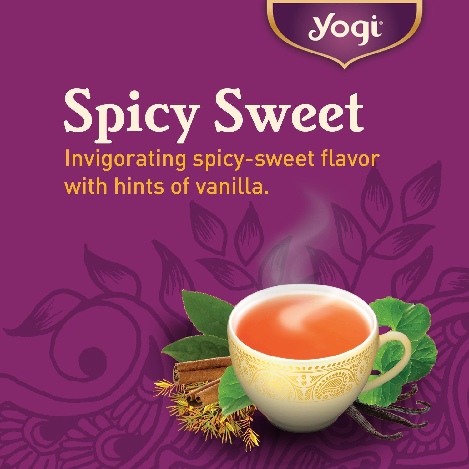 Yogi Tea Vanilla Spice Perfect Energy Tea - 16 Tea Bags Per Pack (4 Packs) - Organic Vanilla Energy Tea - Focus Tea - Includes Green Tea, Black Tea, Ashwagandha, L-Theanine & More