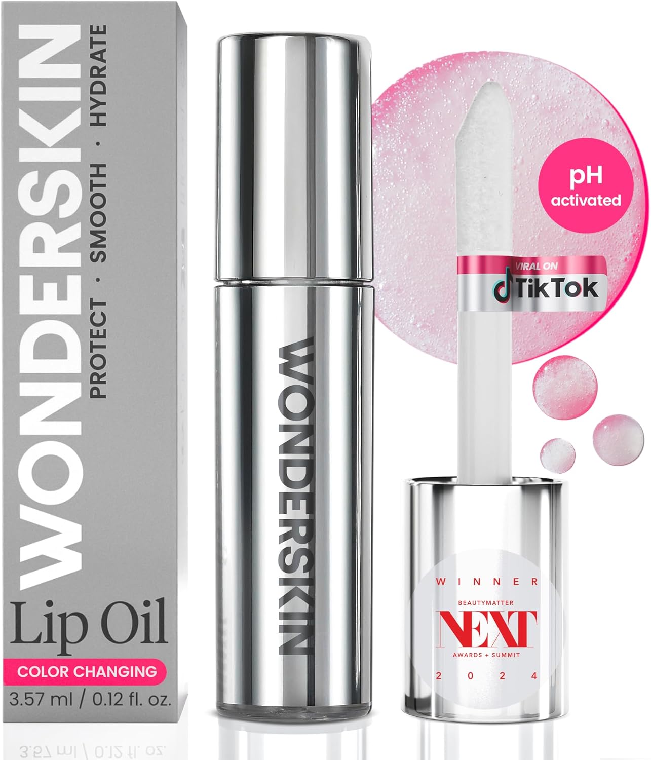 Wonderskin Lip Oil Rehab Serum - Tinted Lip Oil For Women, Hydrating, Moisturizing, And Non-Sticky Red Tint Serum For Dry Lips (Amour)
