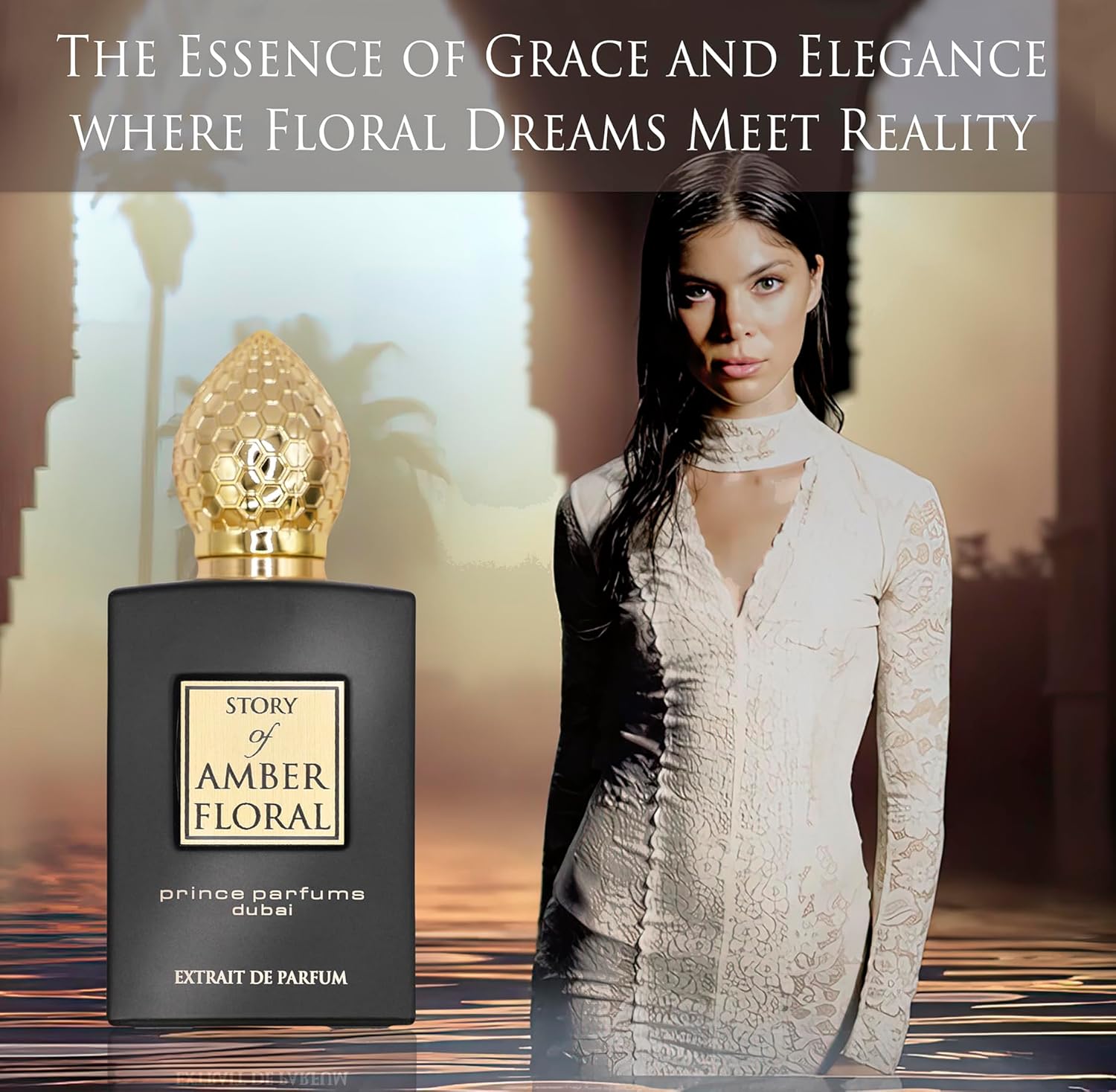 The Story Of Amber Floral By Prince Parfums Dubai - 3.4 Ounces Women'S Extrait De Parfum - Enchanting Essence Of White Florals, Jasmine, & Bulgarian Rose - Luxurious Vanilla & Sandalwood Symphony : Beauty & Personal Care