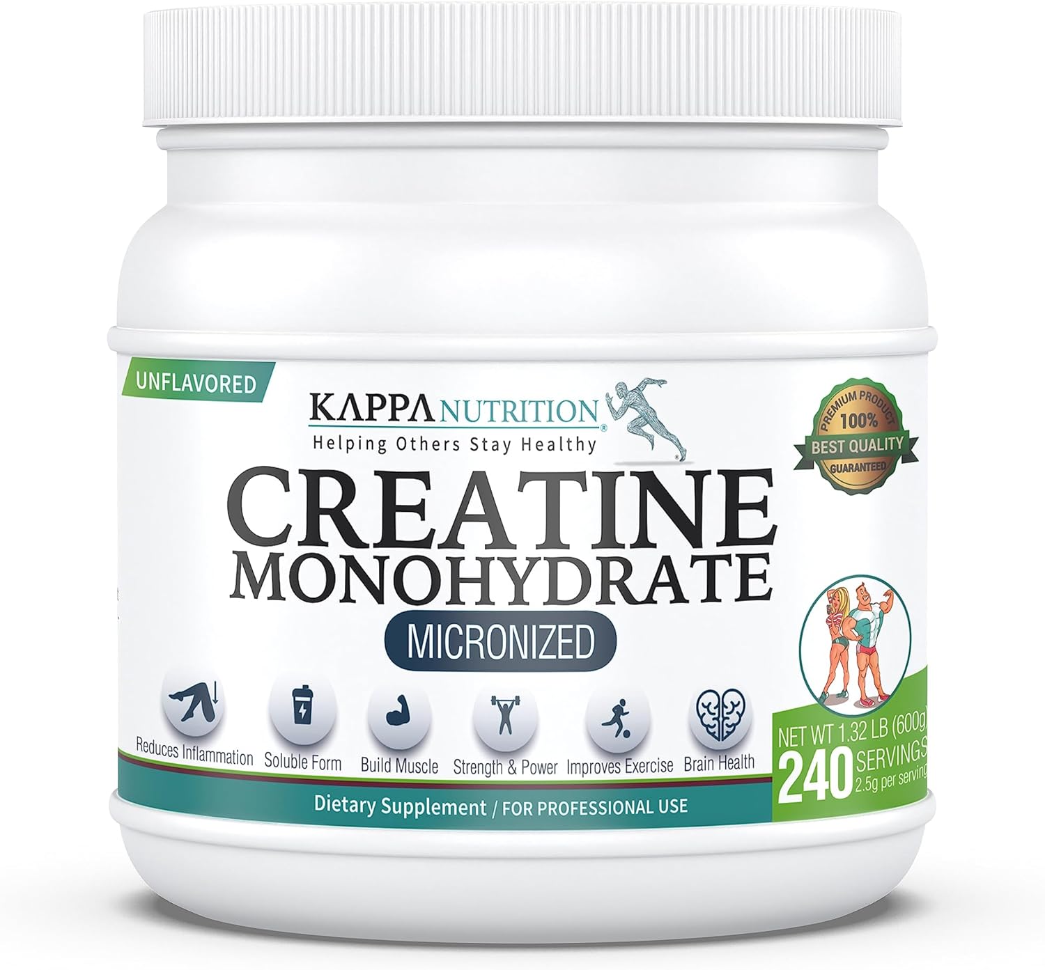 KAPPA NUTRITION Creatine Monohydrate Micronized 2.5g (240 Servings)