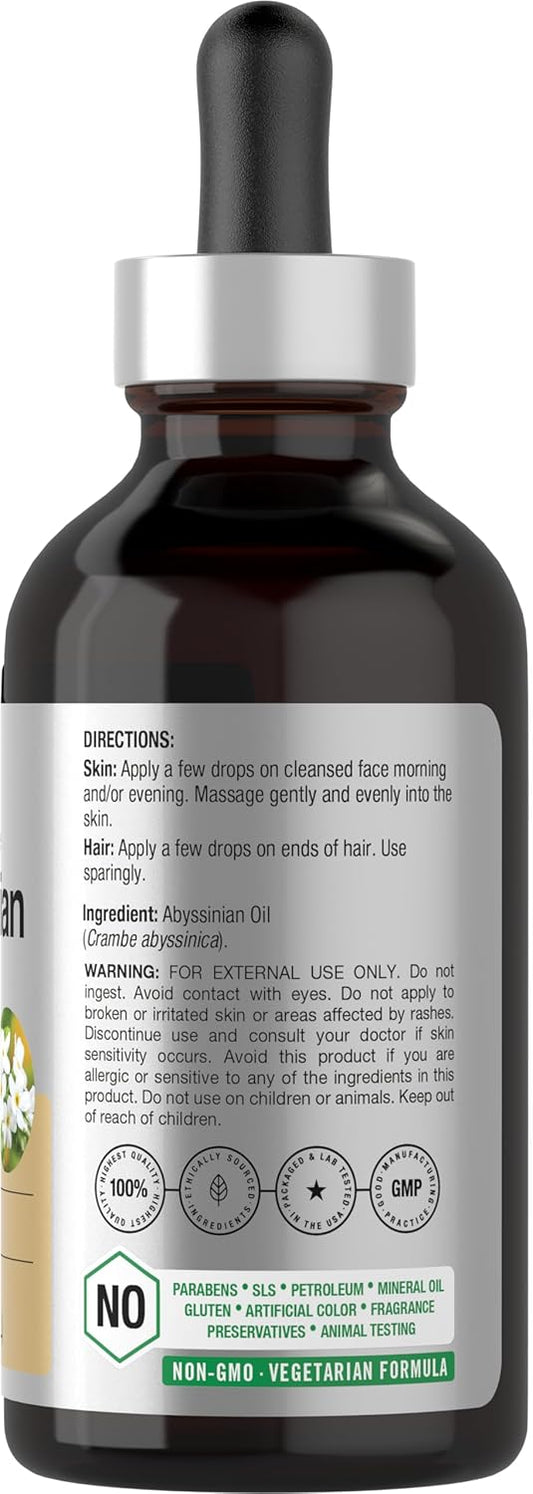 Horbäach Abyssinian Oil | 4 Fl Oz | Hair And Skin Oil | Paraben, Sls And Fragrance Free | From Crambe Abyssinica Seed