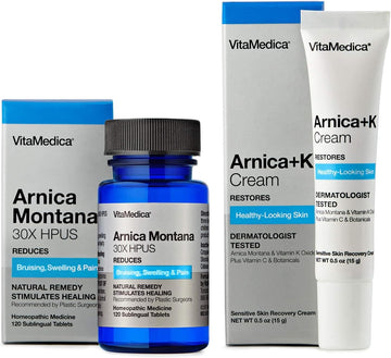 Vitamedica Arnica Tablets + Cream Bundle | 150Ct Bottle Of Tablets | 0.5 Oz Cream Tube | Homeopathic Remedy