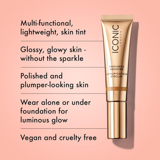 Iconic London Radiance Booster – Sheer Tinted Primer With Radiant Glow, Bronze Glow, 30Ml