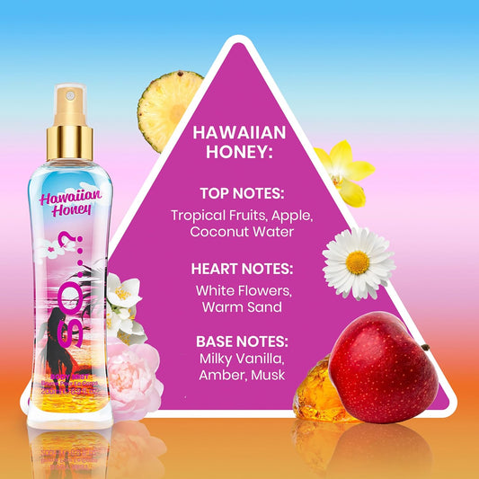 So… Hawaiian Honey Body Mist - Floral And Vanilla Perfume For Women - Long Lasting Body Spray For Women - Vegan, Cruelty Free - 6.9 Oz