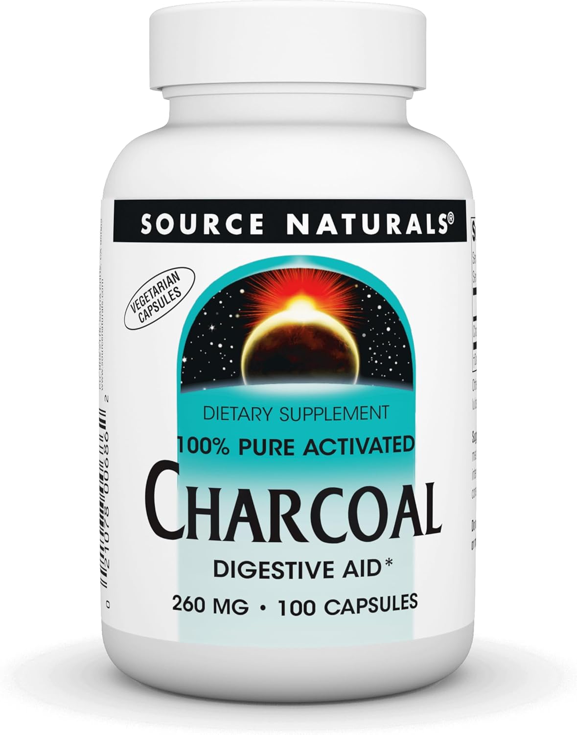 Source Naturals Charcoal - 100% Pure Activated, Digestive Aid - 100 Capsules