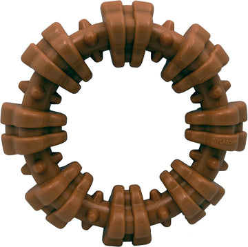 Nylabone Power Chew Textured Dog Chew Ring Toy - Tough And Durable Dog Chew Toy For Aggressive Chewers - Flavor Medley, Small/Regular (1 Count)
