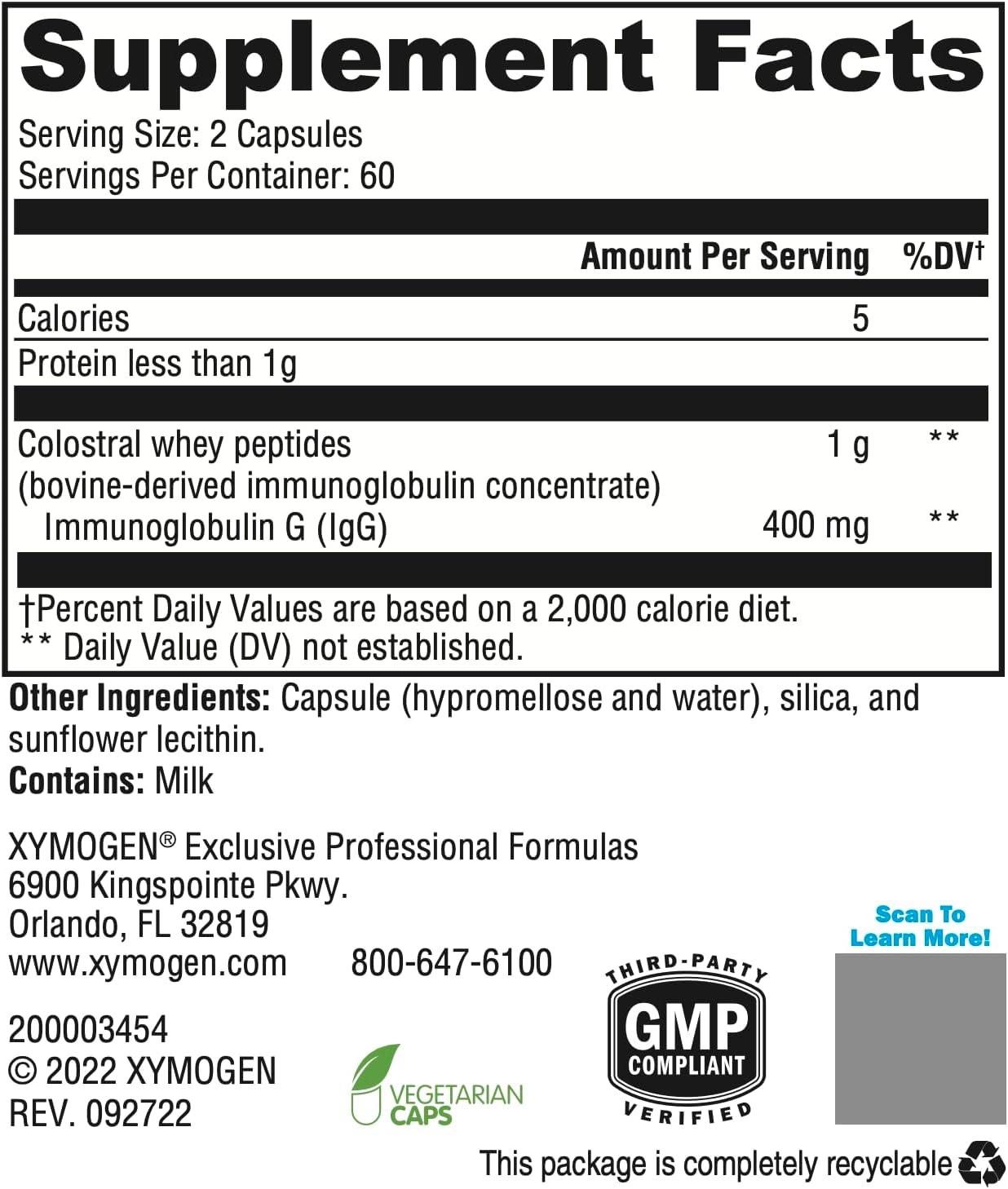 XYMOGEN IgG 2000 CWP - Immunoglobulin Concentrate (from Colostral Whey