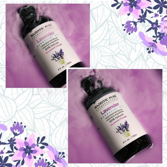 MAJESTIC PURE Lavender Essential Oil with Therapeutic Grade, for Aromatherapy, Massage and Topical uses, 4 fl oz (Pack of 2)