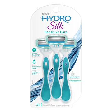 Razor Disposable Razors for Women with Moisturizing Serum, Basic Pack 3 Count