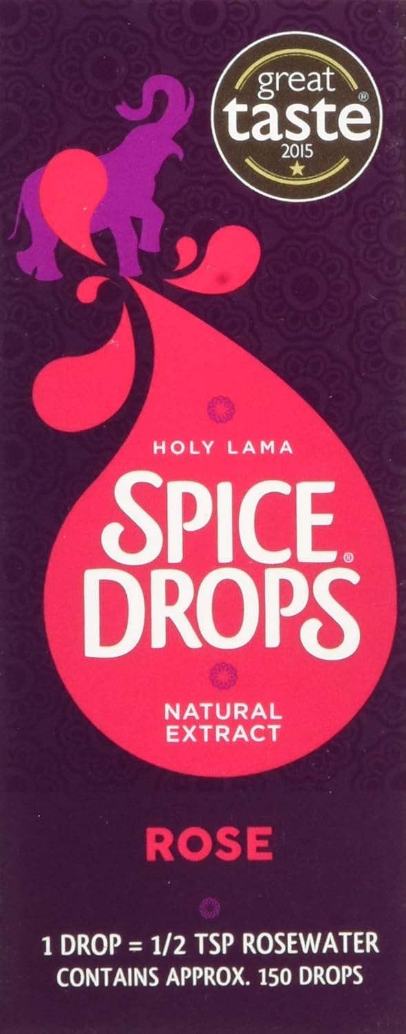 Holy Lama Spice Drops Rose Extract – Great Taste Awards. Natural Cooking Ingredient, Sweet And Confectionery Recipes, Cocktails 1 X 5Ml Bottle