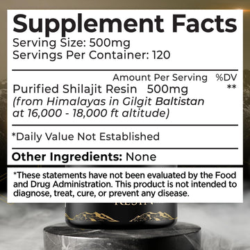 Shilajit Resin With Fulvic Acid And Trace Minerals - Gold Grade Pure Himalayan Shilajit For Men - Chilajit From Gilgit Packed With 85+ Minerals, Metabolism And Immune Support - 60G