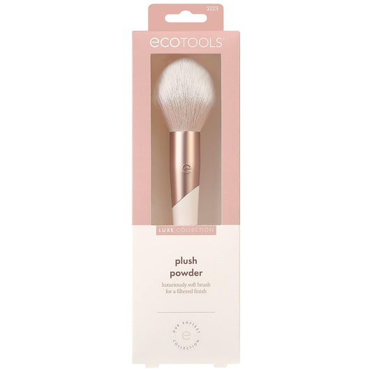 Ecotools Luxe Plush Powder Makeup Brush For Blush & Bronzer, Works Best With Powder Makeup, Luxurious And Glamorous, Eco-Friendly Premium Makeup Brush, Synthetic Bristles, Pink, 1 Count
