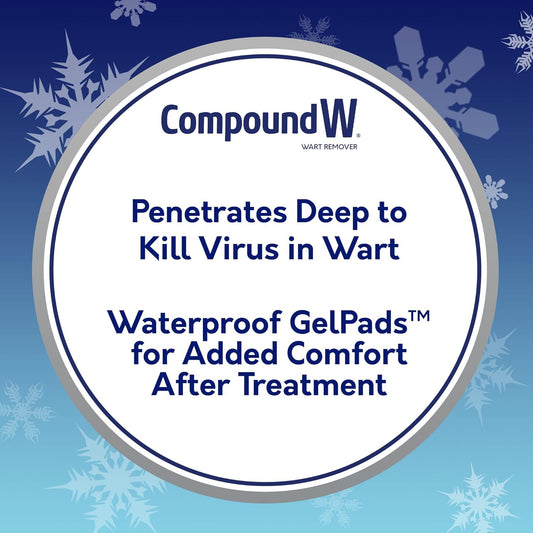 Compound W NitroFreeze + GelPads, Wart Removal, 1 Pen, 8 Replaceable Tips & 3 Waterproof Hydrocolloid GelPads