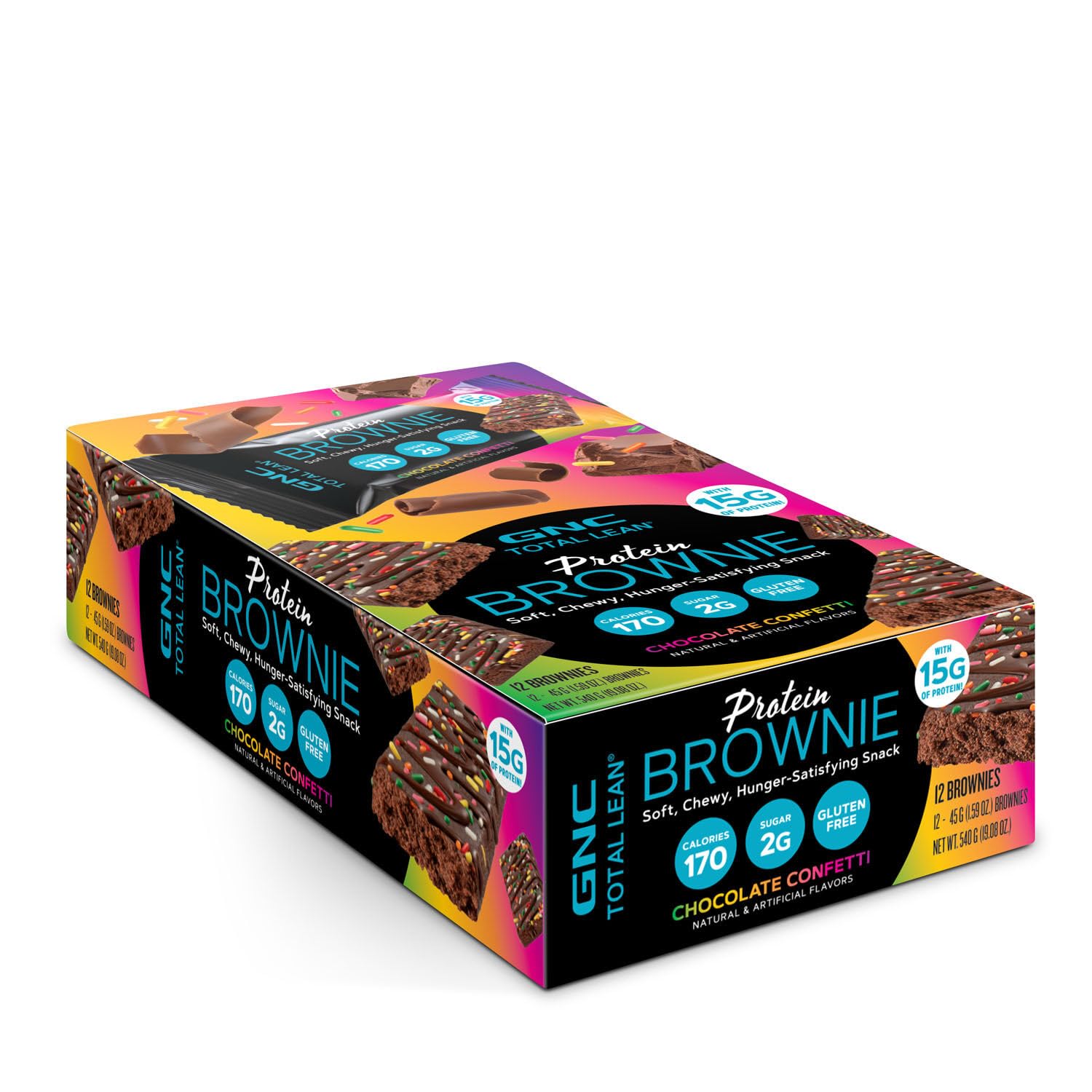 Gnc Total Lean Protein Brownie - Chocolate Confetti (12 Brownies)