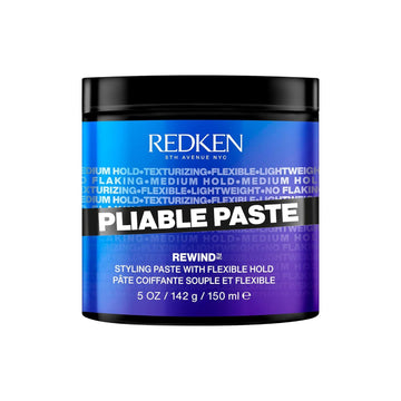 Redken Pliable Paste For Hair Styling With Flexible Hold |Adds Lightweight, Flexible Texture & Moisture | Natural Finish | No Flaking | Medium Hold Control | For All Hair Types | 5 Oz
