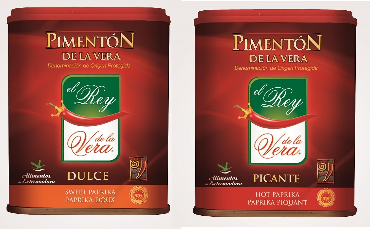 El Rey Paprika Hot And Sweet Set Of 2 X 75G