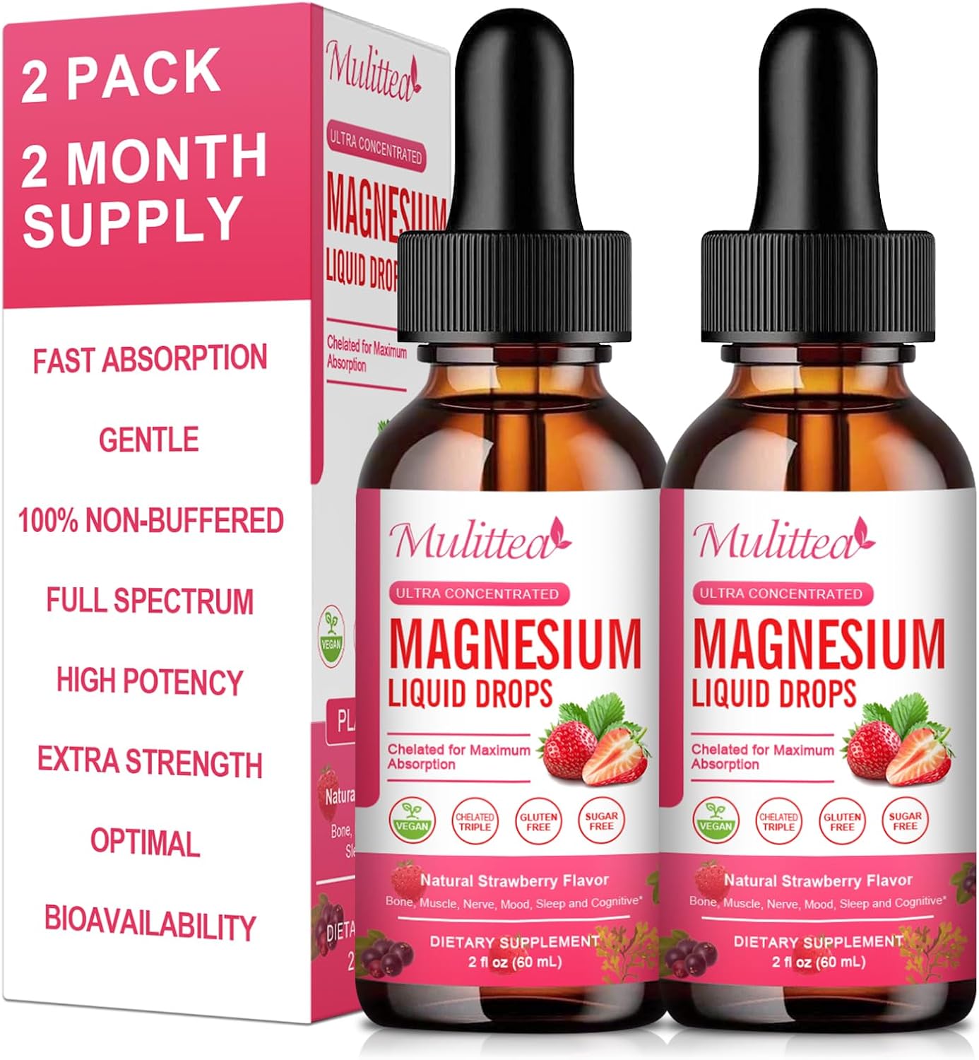 Magnesium Glycinate Liquid, High Potency Magnesium Glycinate, Citrate, Sugar Free Vegan Non-Gmo Complex Supplement Promotes Nerv,Relaxation,Muscle,Sleep Support