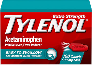 Tylenol Extra Strength Easy To Swallow Acetaminophen, Pain Reliever & Fever Reducer Coated Caplets For Adults With Gentleglide Technology, 500 Mg Extra Strength Acetaminophen, 100 Ct