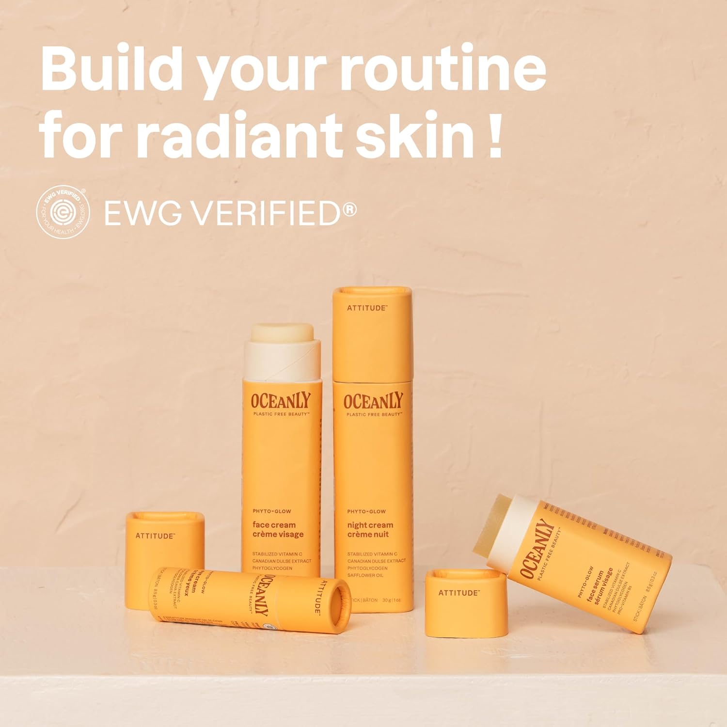 Attitude Oceanly Face Serum Stick, Ewg Verified, Plastic-Free, Plant And Mineral-Based Ingredients, Vegan And Cruelty-Free Beauty Products, Phyto Glow, Unscented, 1 Ounce : Everything Else